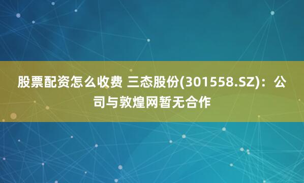 股票配资怎么收费 三态股份(301558.SZ)：公司与敦煌网暂无合作
