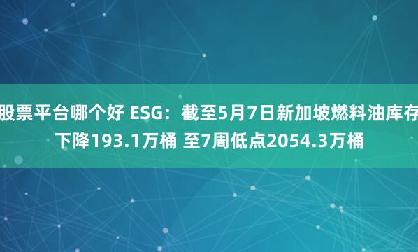 股票平台哪个好 ESG：截至5月7日新加坡燃料油库存下降193.1万桶 至7周低点2054.3万桶